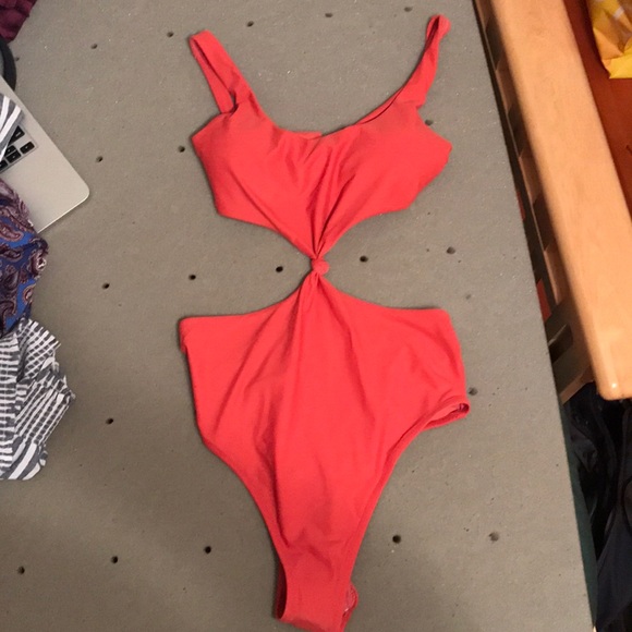 aerie tie cutout one piece swimsuit